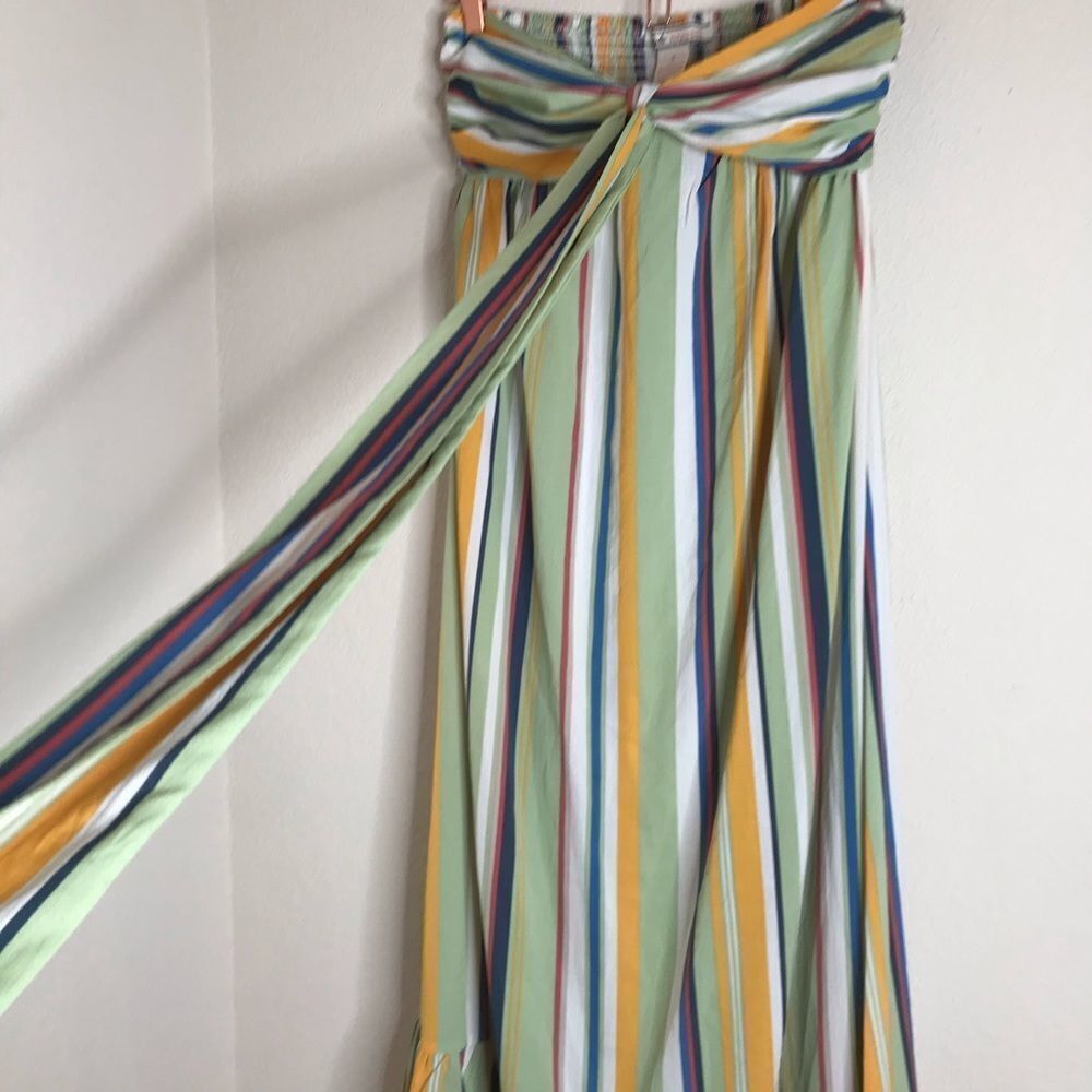 Striped strapless tiered bow front dress‎ - Picture 7 of 7